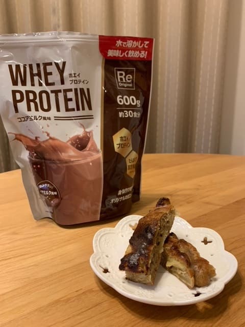 リンゴとバナナのプロテインケーキ