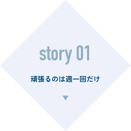 story 01 頑張るのは週一回だけ