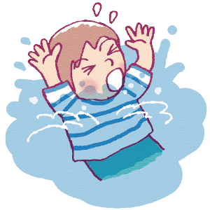 水難事故のイラスト